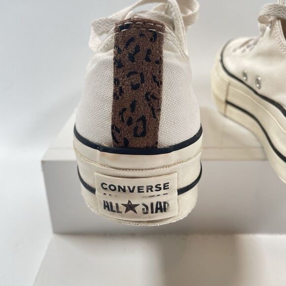 Converse CTAS Leopard Lift Ox Low Women's Sneakers 565626C Ivory Size 8.5 - Picture 9 of 11